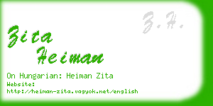 zita heiman business card